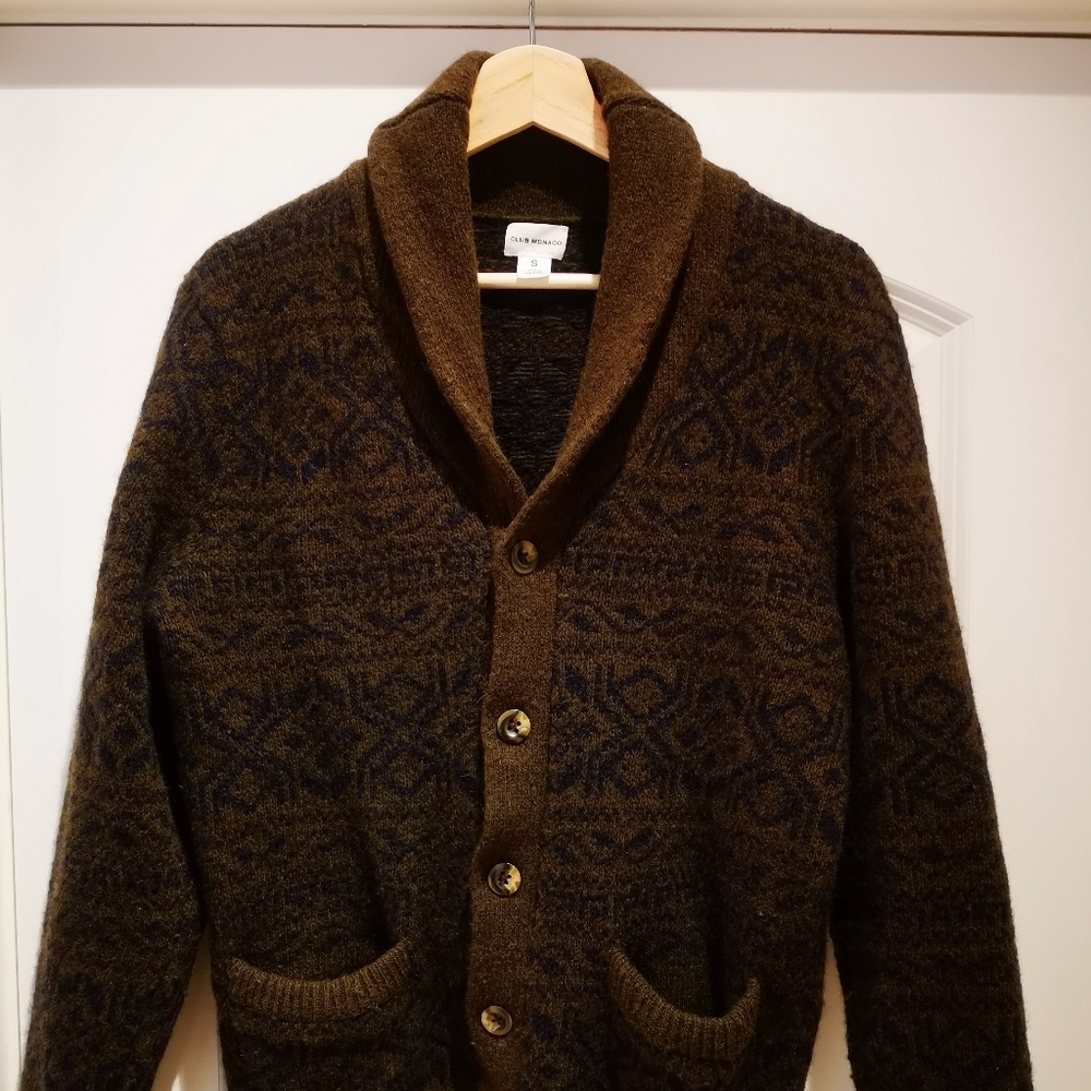 Club Monaco Oliver Green Cardigan